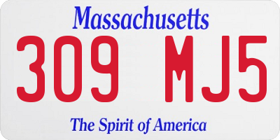 MA license plate 309MJ5
