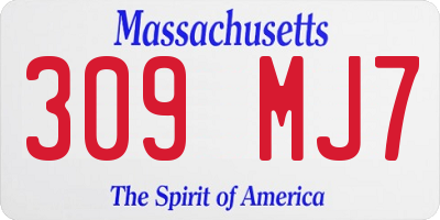 MA license plate 309MJ7
