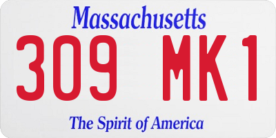 MA license plate 309MK1