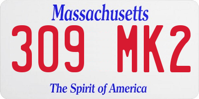 MA license plate 309MK2