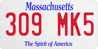 MA license plate 309MK5