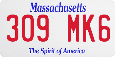 MA license plate 309MK6