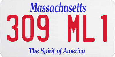 MA license plate 309ML1