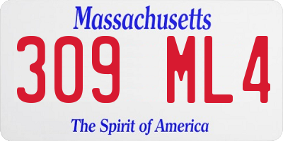 MA license plate 309ML4