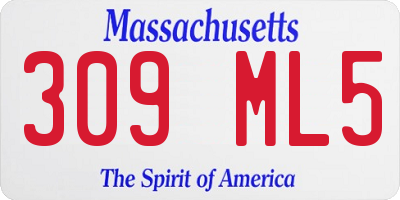 MA license plate 309ML5