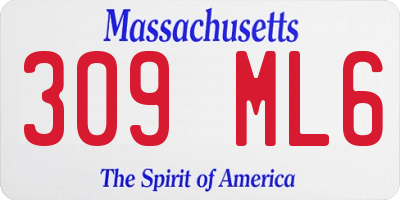 MA license plate 309ML6