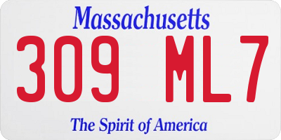 MA license plate 309ML7