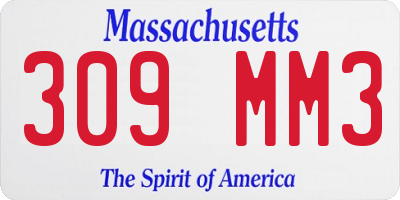 MA license plate 309MM3