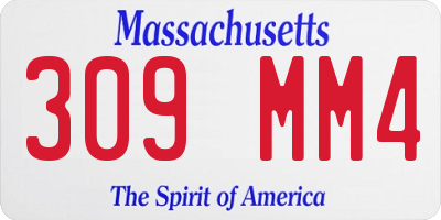 MA license plate 309MM4