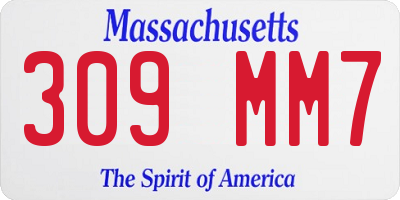MA license plate 309MM7