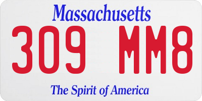 MA license plate 309MM8