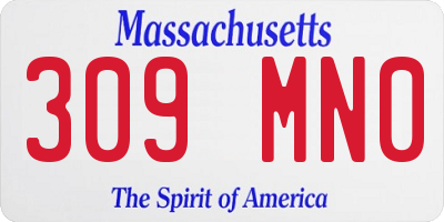 MA license plate 309MN0