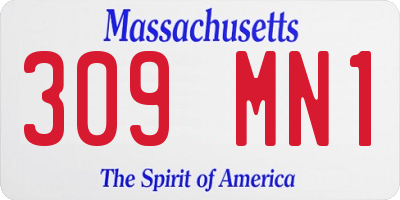 MA license plate 309MN1