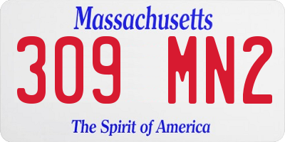 MA license plate 309MN2