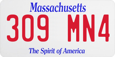 MA license plate 309MN4