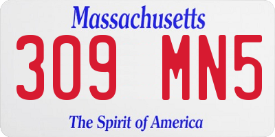 MA license plate 309MN5