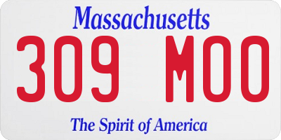 MA license plate 309MO0