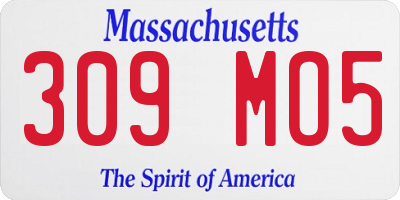 MA license plate 309MO5
