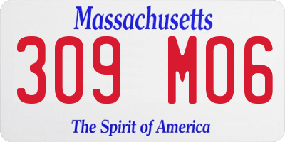 MA license plate 309MO6