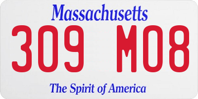 MA license plate 309MO8