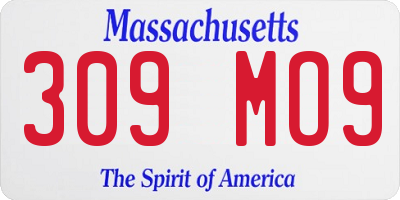 MA license plate 309MO9