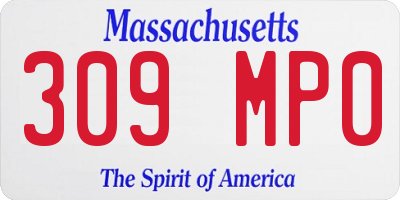 MA license plate 309MP0