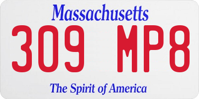 MA license plate 309MP8