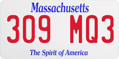 MA license plate 309MQ3