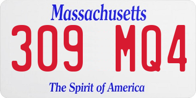 MA license plate 309MQ4