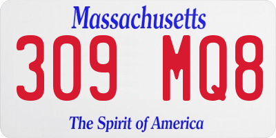 MA license plate 309MQ8