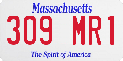 MA license plate 309MR1