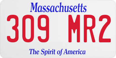 MA license plate 309MR2