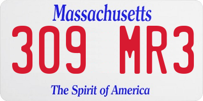 MA license plate 309MR3