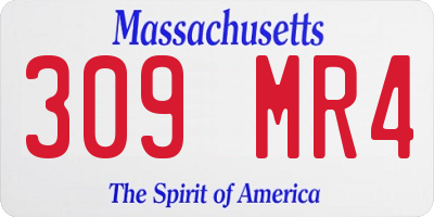 MA license plate 309MR4