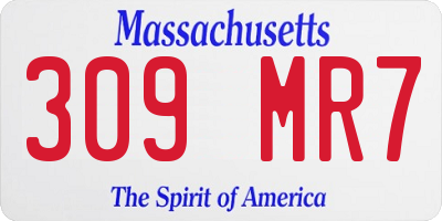 MA license plate 309MR7