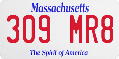 MA license plate 309MR8