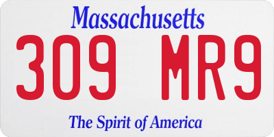 MA license plate 309MR9