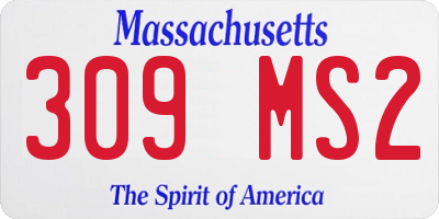 MA license plate 309MS2