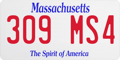 MA license plate 309MS4