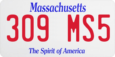 MA license plate 309MS5