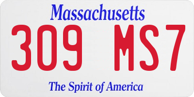 MA license plate 309MS7