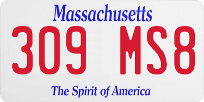 MA license plate 309MS8