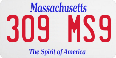 MA license plate 309MS9