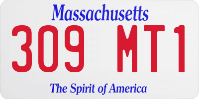 MA license plate 309MT1