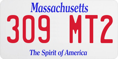 MA license plate 309MT2