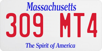 MA license plate 309MT4