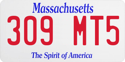 MA license plate 309MT5
