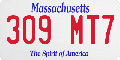 MA license plate 309MT7