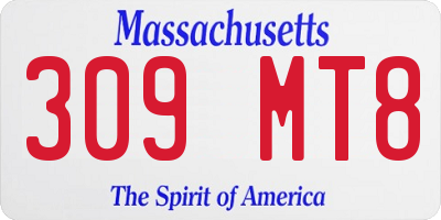 MA license plate 309MT8