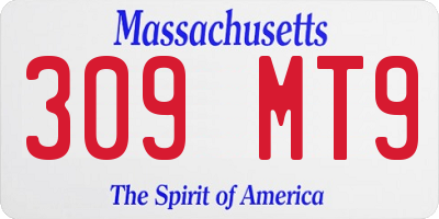 MA license plate 309MT9